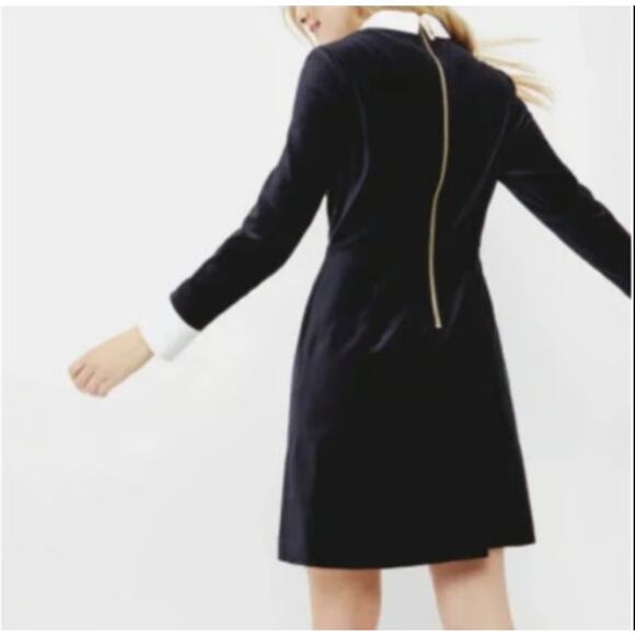 Ted Baker Small Velvet Black Dress Embellished Collar Wednesday Addams (Sz 1=4) - Picture 4 of 16